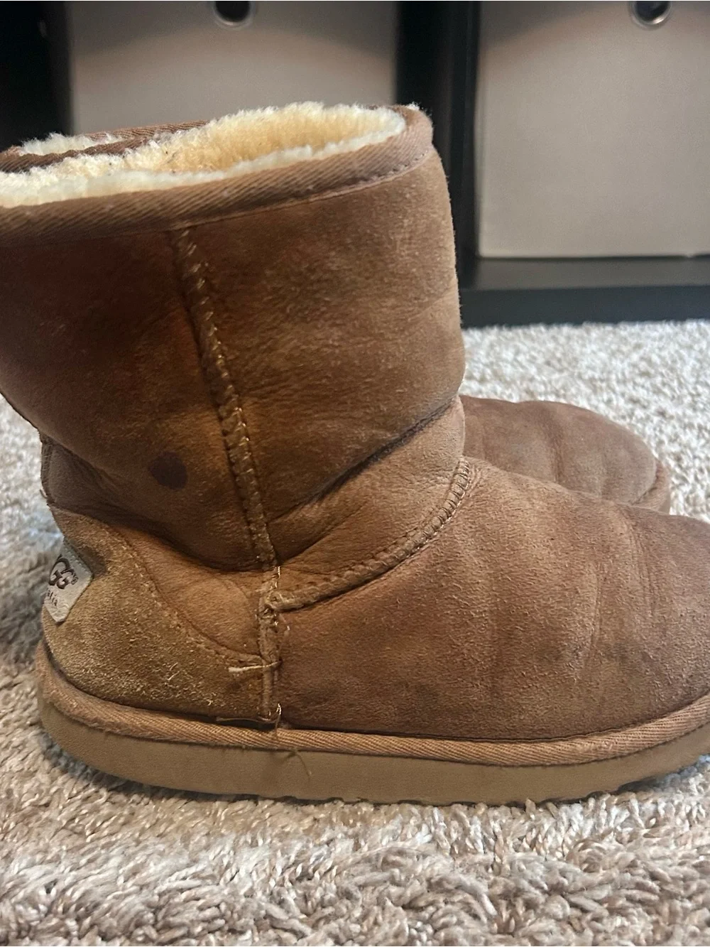 UGG Cozy chestnut Brown Shearling-Lined Short Boots